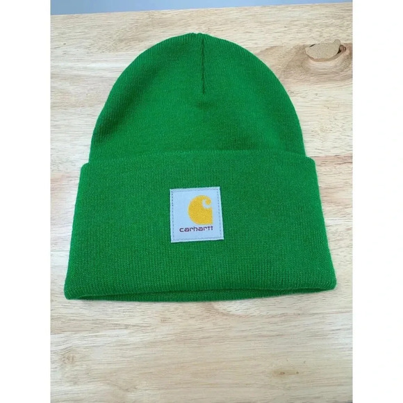 Carhartt‎ Men's Holly Green Knitted Cuffed Acrylic Watch Beanie Outdoor Warm A18 - Picture 2 of 4